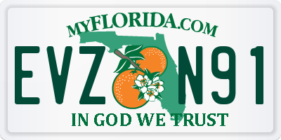 FL license plate EVZN91