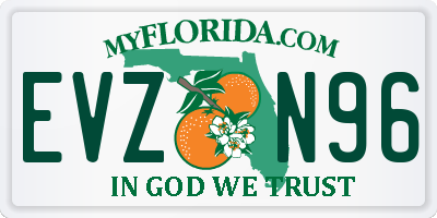 FL license plate EVZN96