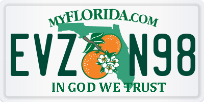 FL license plate EVZN98