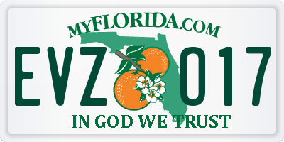 FL license plate EVZO17