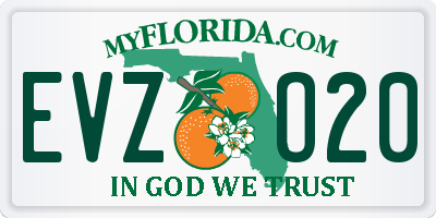 FL license plate EVZO20