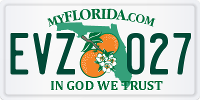 FL license plate EVZO27