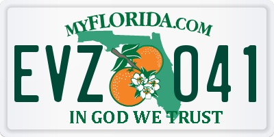 FL license plate EVZO41