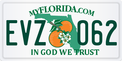 FL license plate EVZO62