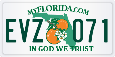 FL license plate EVZO71
