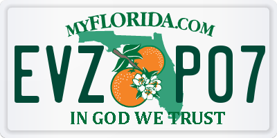 FL license plate EVZP07
