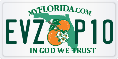 FL license plate EVZP10