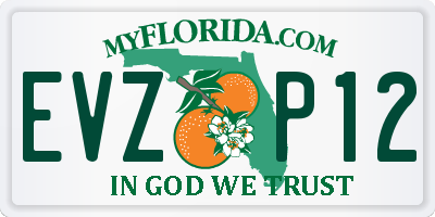FL license plate EVZP12