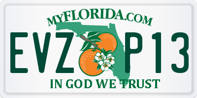 FL license plate EVZP13