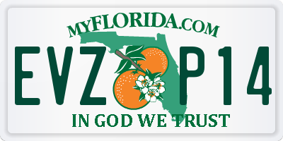 FL license plate EVZP14