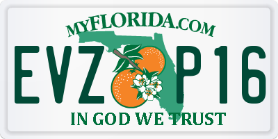 FL license plate EVZP16