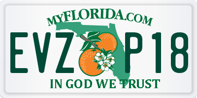 FL license plate EVZP18