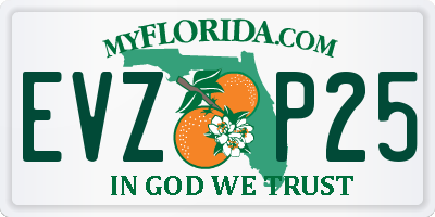 FL license plate EVZP25