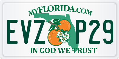 FL license plate EVZP29