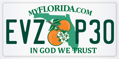 FL license plate EVZP30