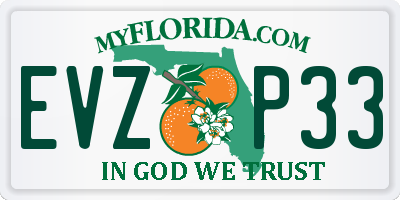 FL license plate EVZP33