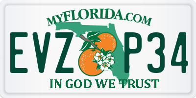 FL license plate EVZP34