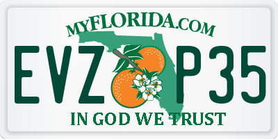 FL license plate EVZP35