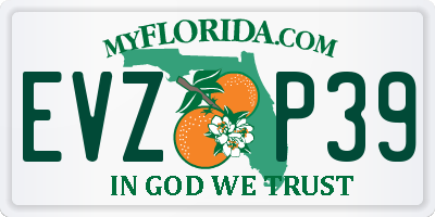 FL license plate EVZP39