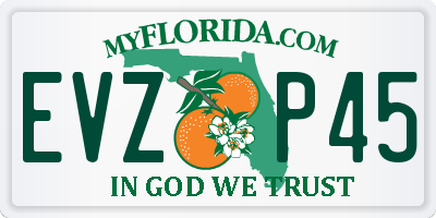 FL license plate EVZP45