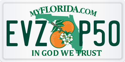 FL license plate EVZP50