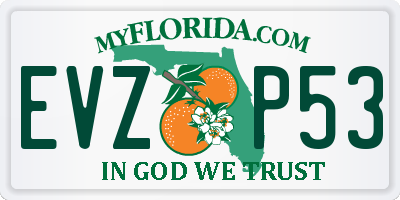 FL license plate EVZP53