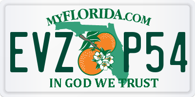 FL license plate EVZP54