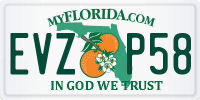 FL license plate EVZP58