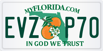 FL license plate EVZP70