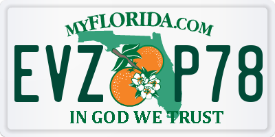 FL license plate EVZP78