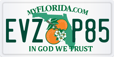FL license plate EVZP85