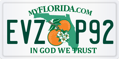 FL license plate EVZP92