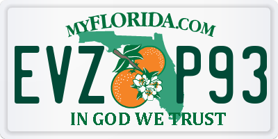 FL license plate EVZP93