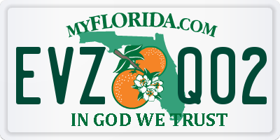FL license plate EVZQ02
