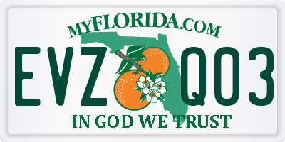 FL license plate EVZQ03