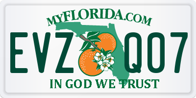 FL license plate EVZQ07