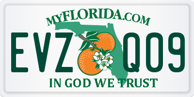FL license plate EVZQ09