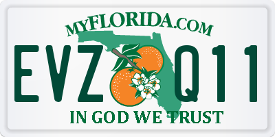 FL license plate EVZQ11
