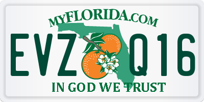 FL license plate EVZQ16
