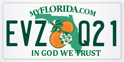 FL license plate EVZQ21