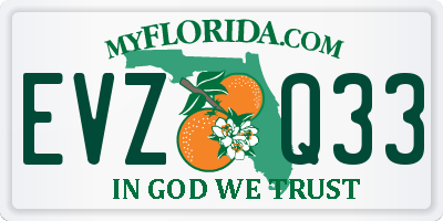 FL license plate EVZQ33