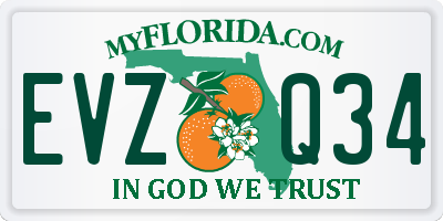 FL license plate EVZQ34