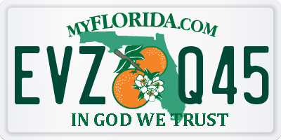 FL license plate EVZQ45