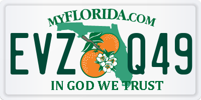FL license plate EVZQ49