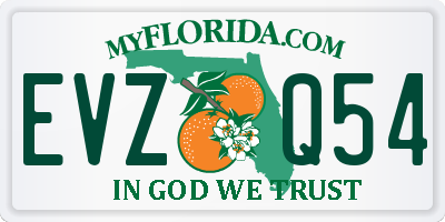 FL license plate EVZQ54