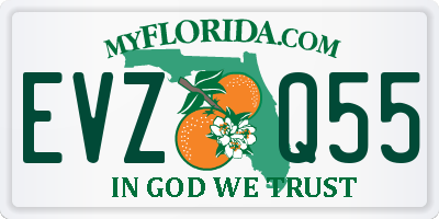 FL license plate EVZQ55