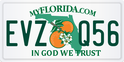 FL license plate EVZQ56