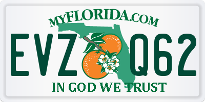 FL license plate EVZQ62