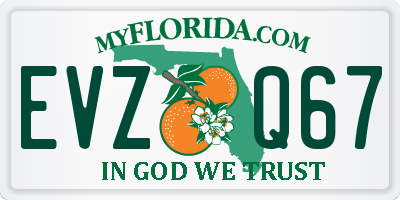 FL license plate EVZQ67