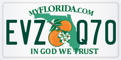FL license plate EVZQ70